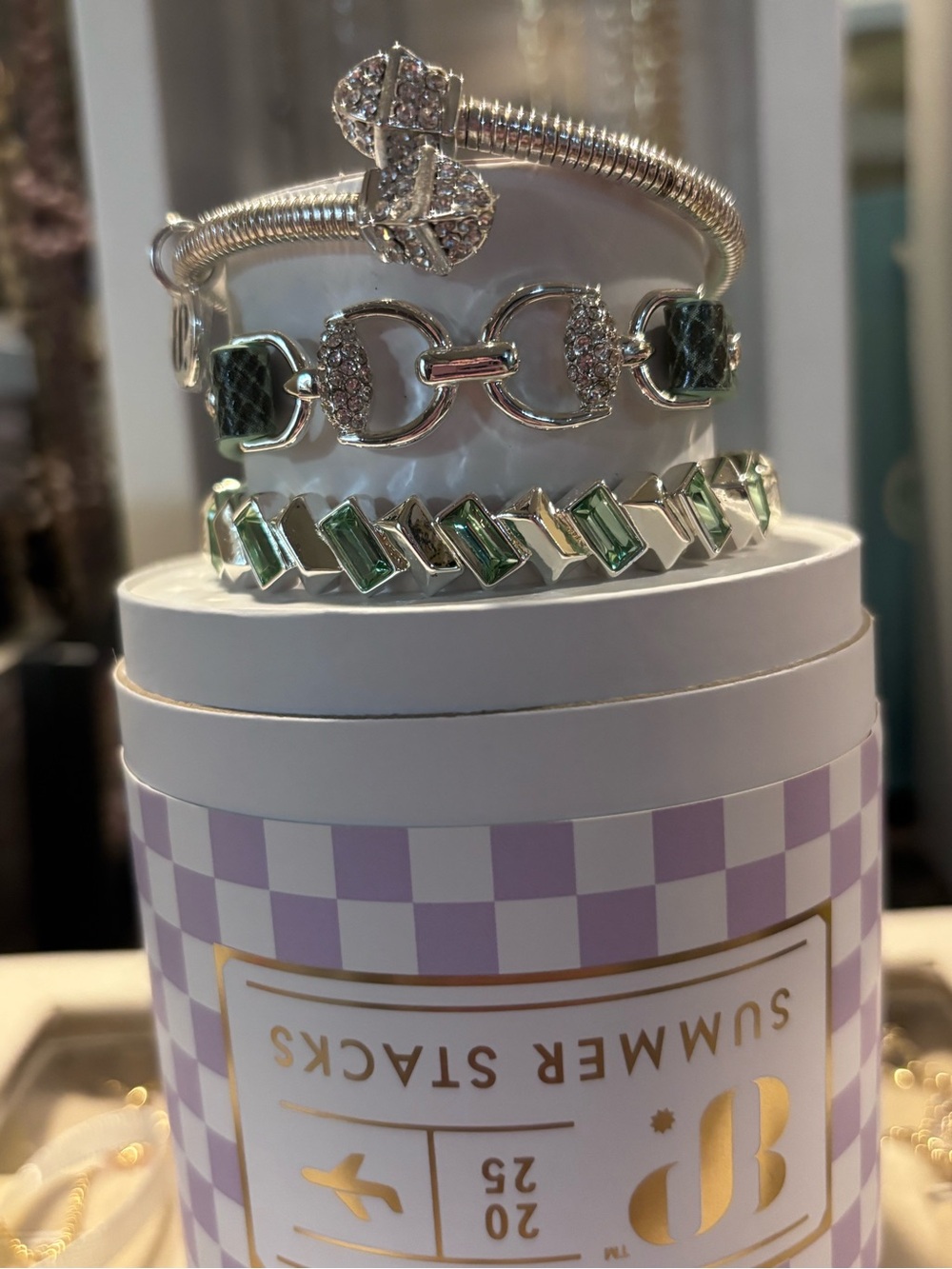 BP 2025 Summer Stack “She’s Green With Envy” Bracelet - Silver